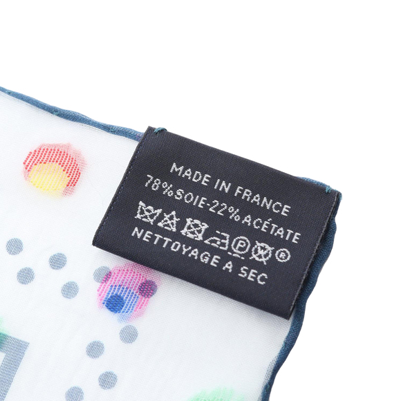 Pre-Loved Hermes Sangles En Zig Zag Pois Rainbow Silk Acetate Scarf - Picture 2 of 4